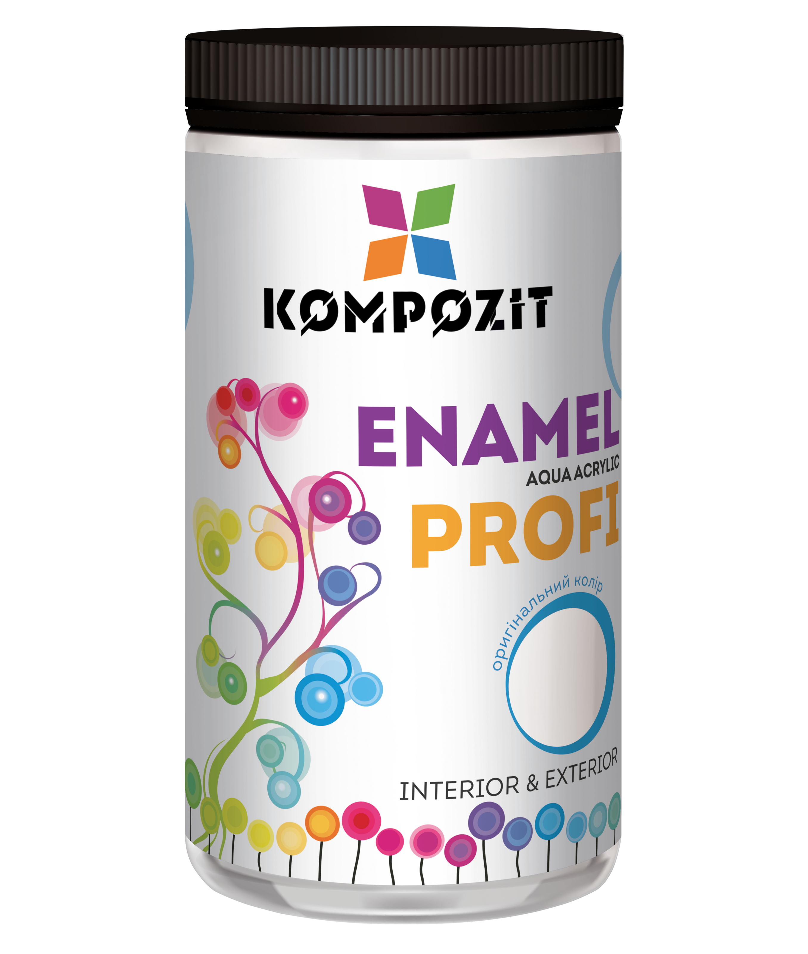 Емаль акрилова глянцева PROFI, Глянцевий, 0,7 л, Білий