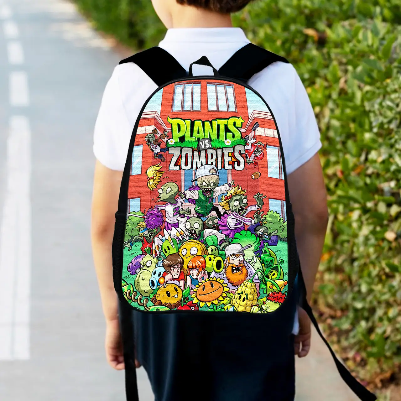 Рюкзак дитячий Рослини проти зомбі "Plants vs. Zombies" 34х27см, міський ранець для хлопчика з принтом (00423)