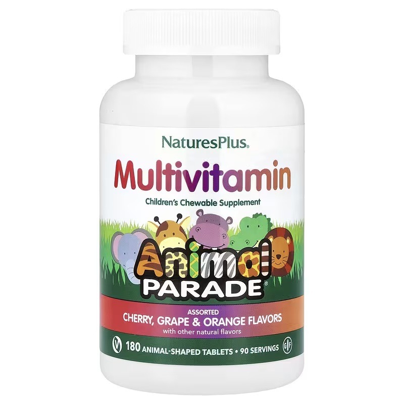 Мультивітаміни для Дітей, Смак Асорті, Animal Parade, Natures Plus, 180 жувальних таблеток