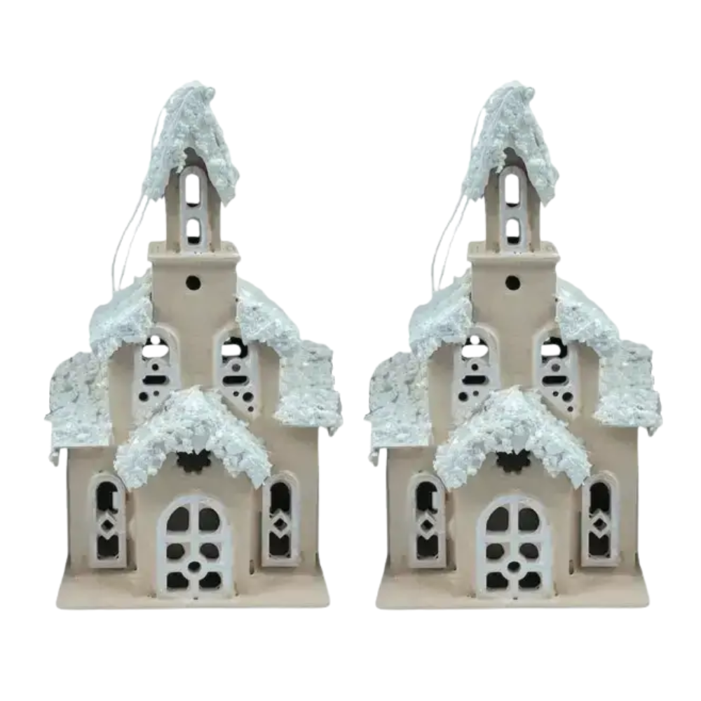 Декоративний новорічний будиночок з дерева 10*12*25 см Капучино 28124500