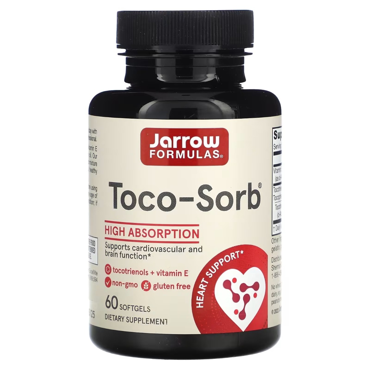 Суміш токотрієнолів і Вітамін E, Toco-Sorb, Jarrow Formulas, 60 гелевих капсул