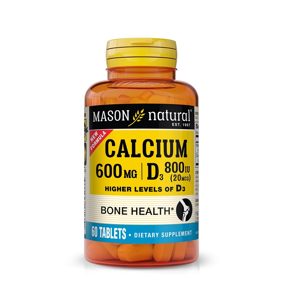 Кальцій 600 мг з Вітаміном D3 800 МО, Calcium 600 mg з Vitamin D3 800 IU, Mason Natural, 60 таблеток