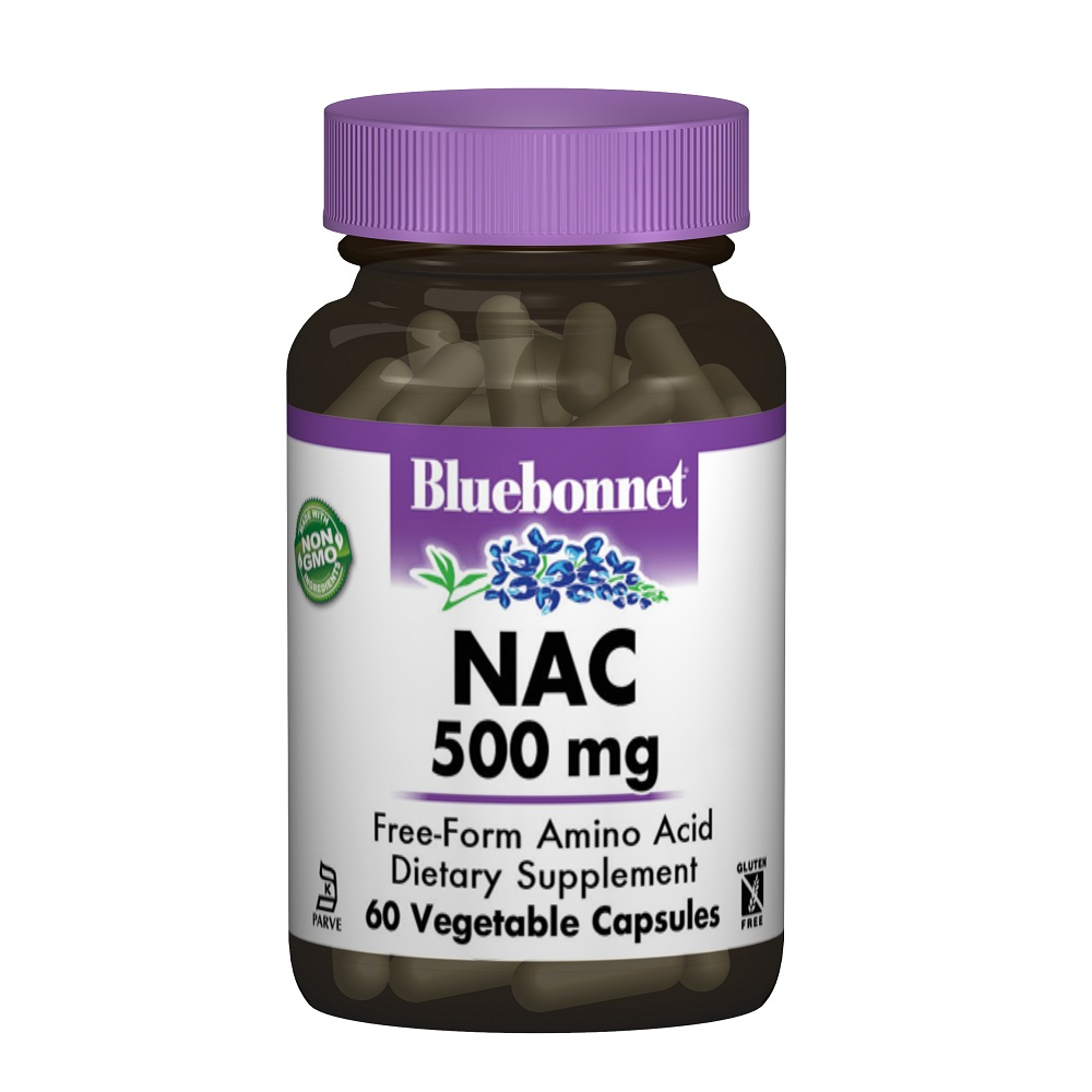 NAC (N-Ацетил-L-Цистеїн) 500мг, Bluebonnet Nutrition, 60 гелевих капсул