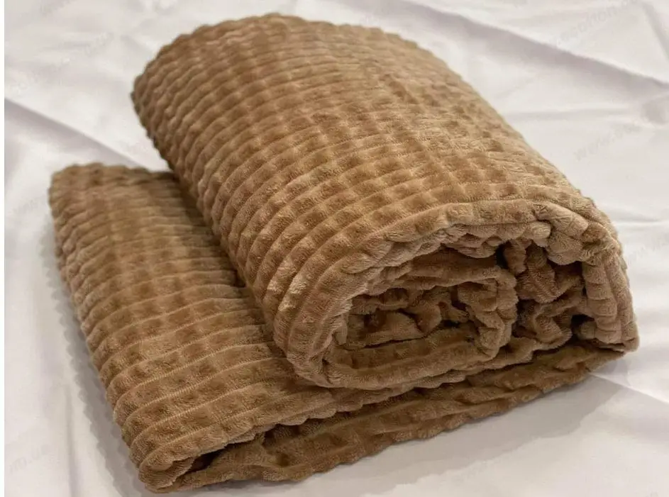 Плед Ecotton 200х220 см Well Soft Lux із мікрофібри Camel коричневий