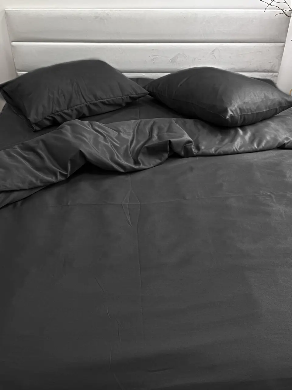 Комплект постільної білизни Ecotton полуторний 150х215 см однотонний чорний Black