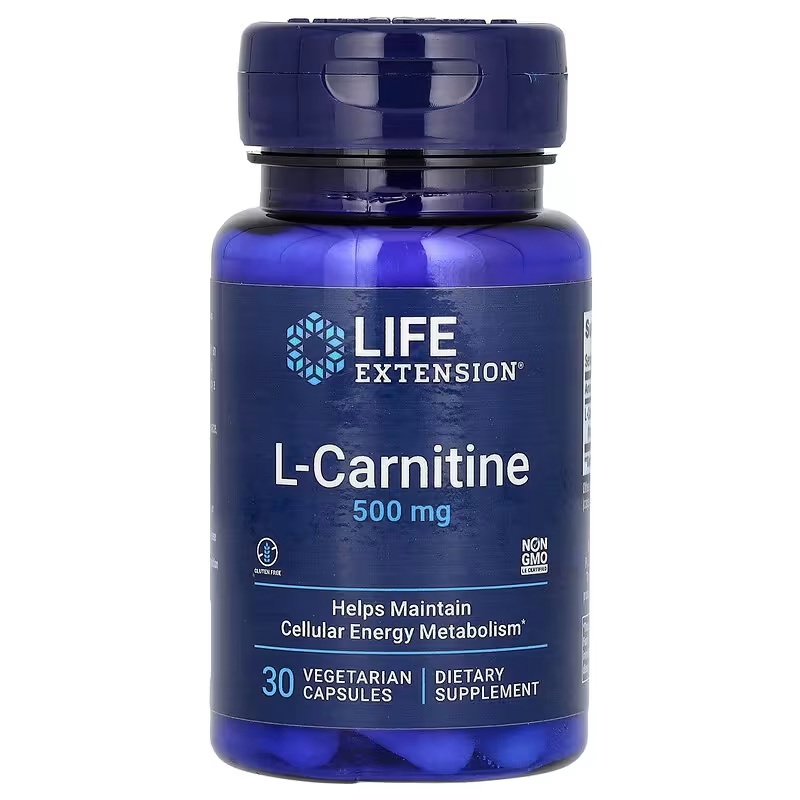 L-Карнітин, 500 мг, L-Carnitine, Life Extension, 30 вегетаріанських капсул