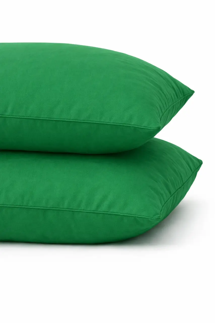 Наволочка Ecotton 50х70 см фланель із бавовни Green зеленого кольору