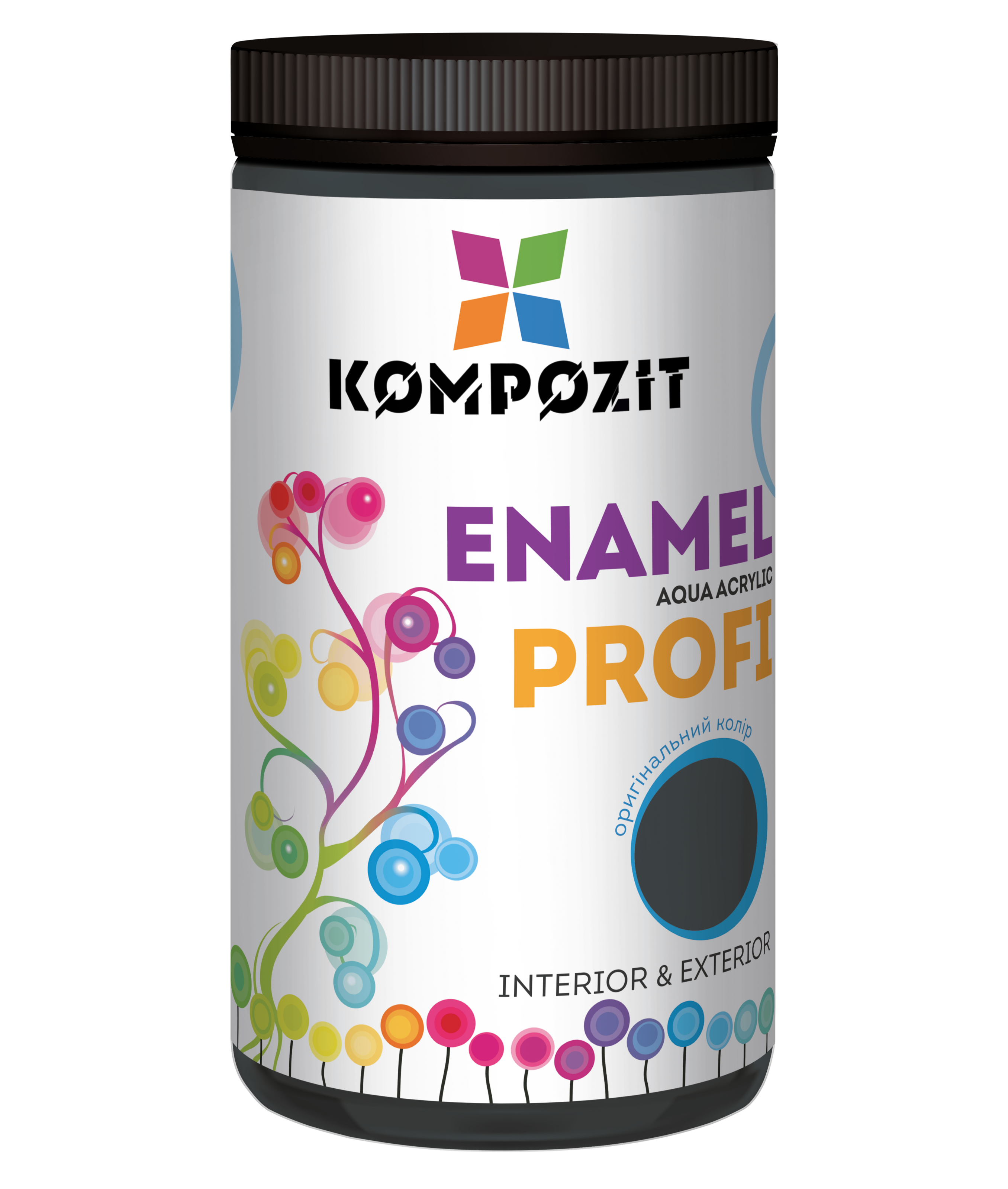 Емаль акрилова глянцева PROFI, Глянцевий, 0,7 л, Графіт RAL 7024