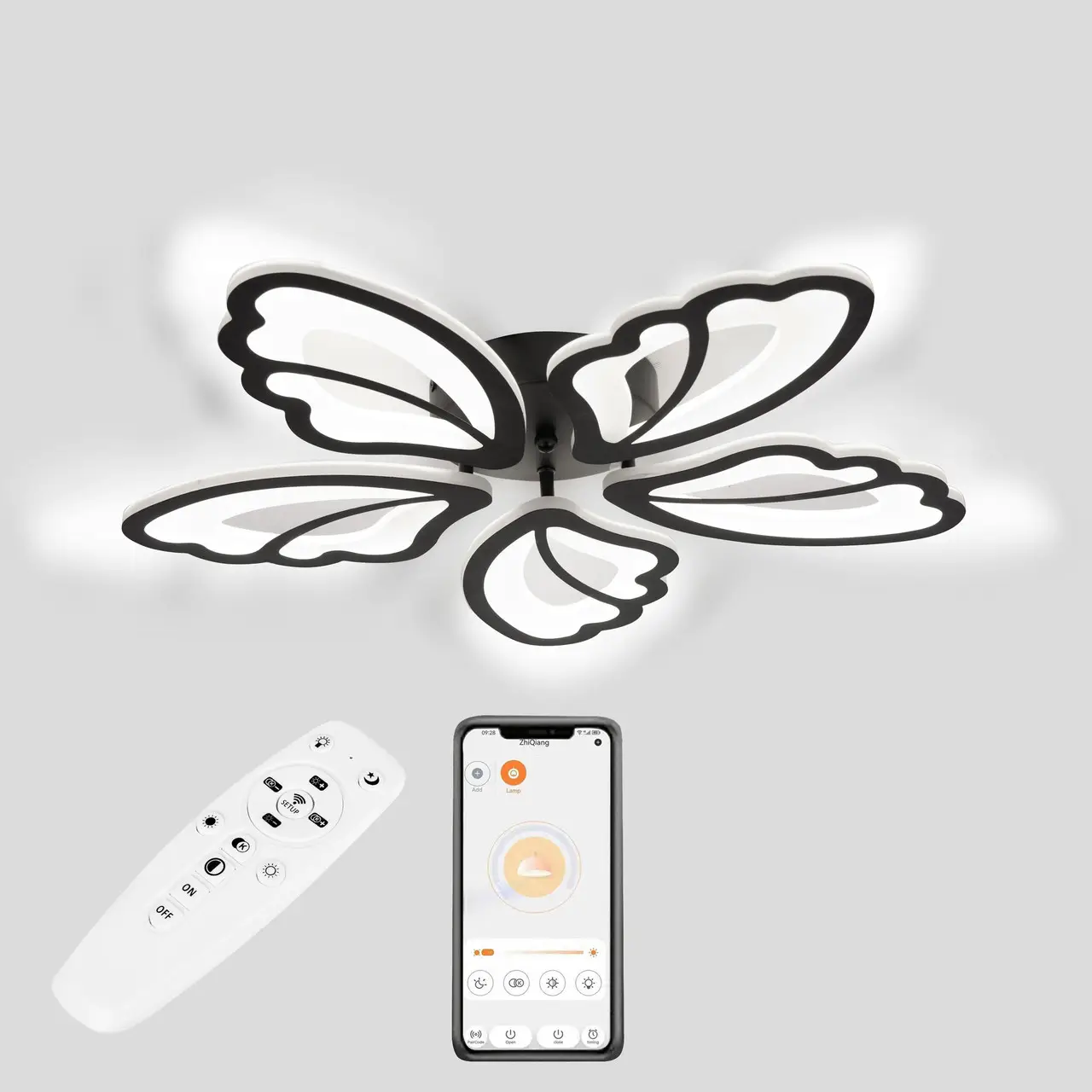 Стельова LED люстра, світлодіодний світильник Sunlight чорний L77045/5