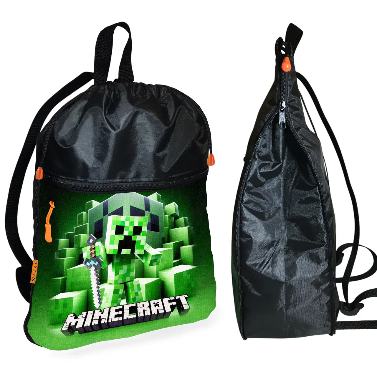 Рюкзак-мішок для взуття, спортивної форми Майнкрафт «Minecraft» дитяча сумка для змінки з розширювачем (01291)