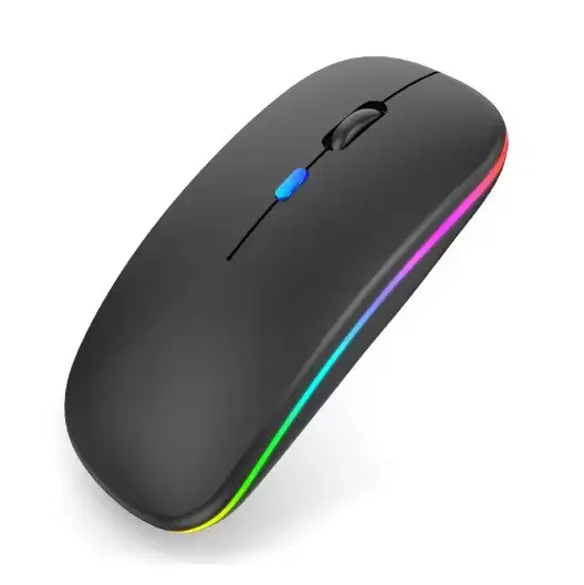 Мишка безшумна комп'ютерна, бездротова Macarone Bluetooth, USB, що перезаряджається, Чорна