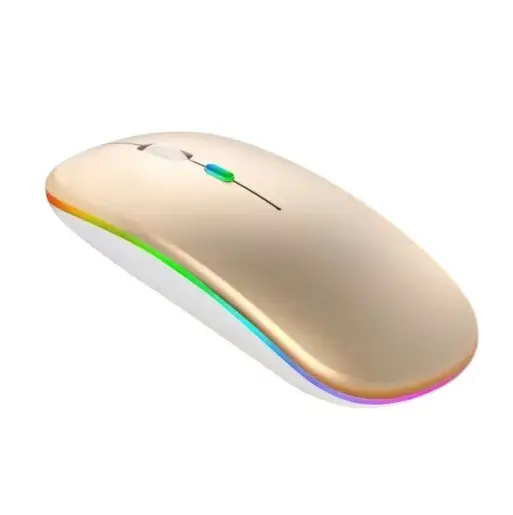 Мишка безшумна комп'ютерна, бездротова Macarone Bluetooth, USB, що перезаряджається, Золота
