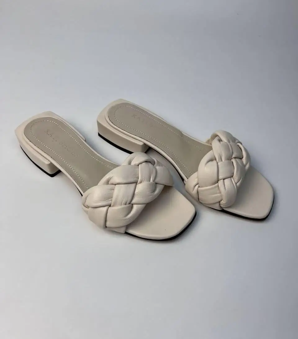 Шльопанці жіночі KATI SHOES 138 бежеві (літо, шкіра натуральна) (5131) 38