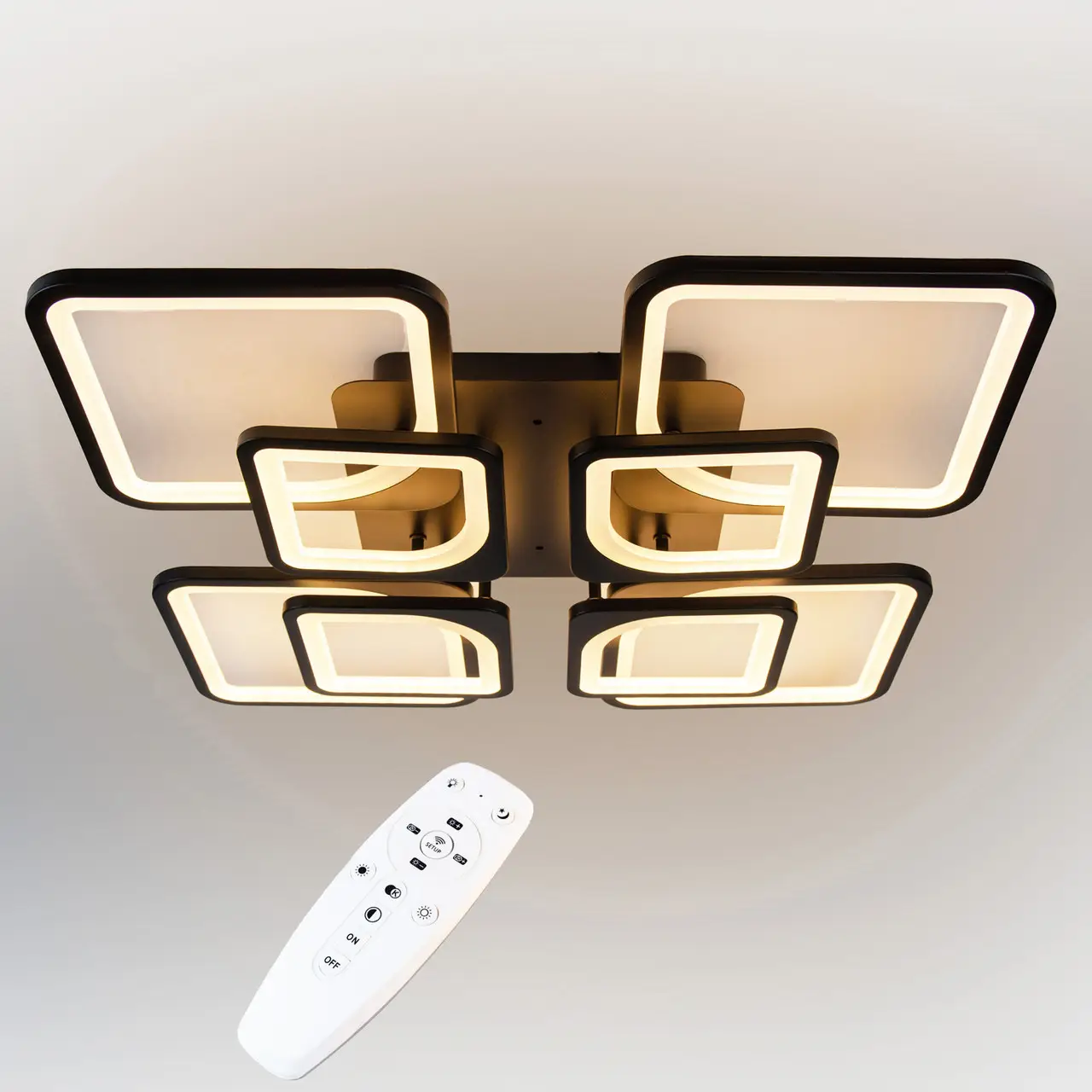 Стельова LED люстра, світлодіодний світильник Sunlight чорний 5631/4+4