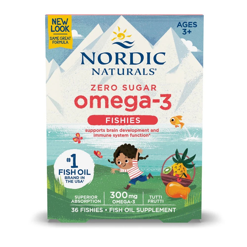 Омега для дітей, Nordic Omega-3 Fishies, Nordic Naturals, 300 мг, 36 цукерок у вигляді рибок