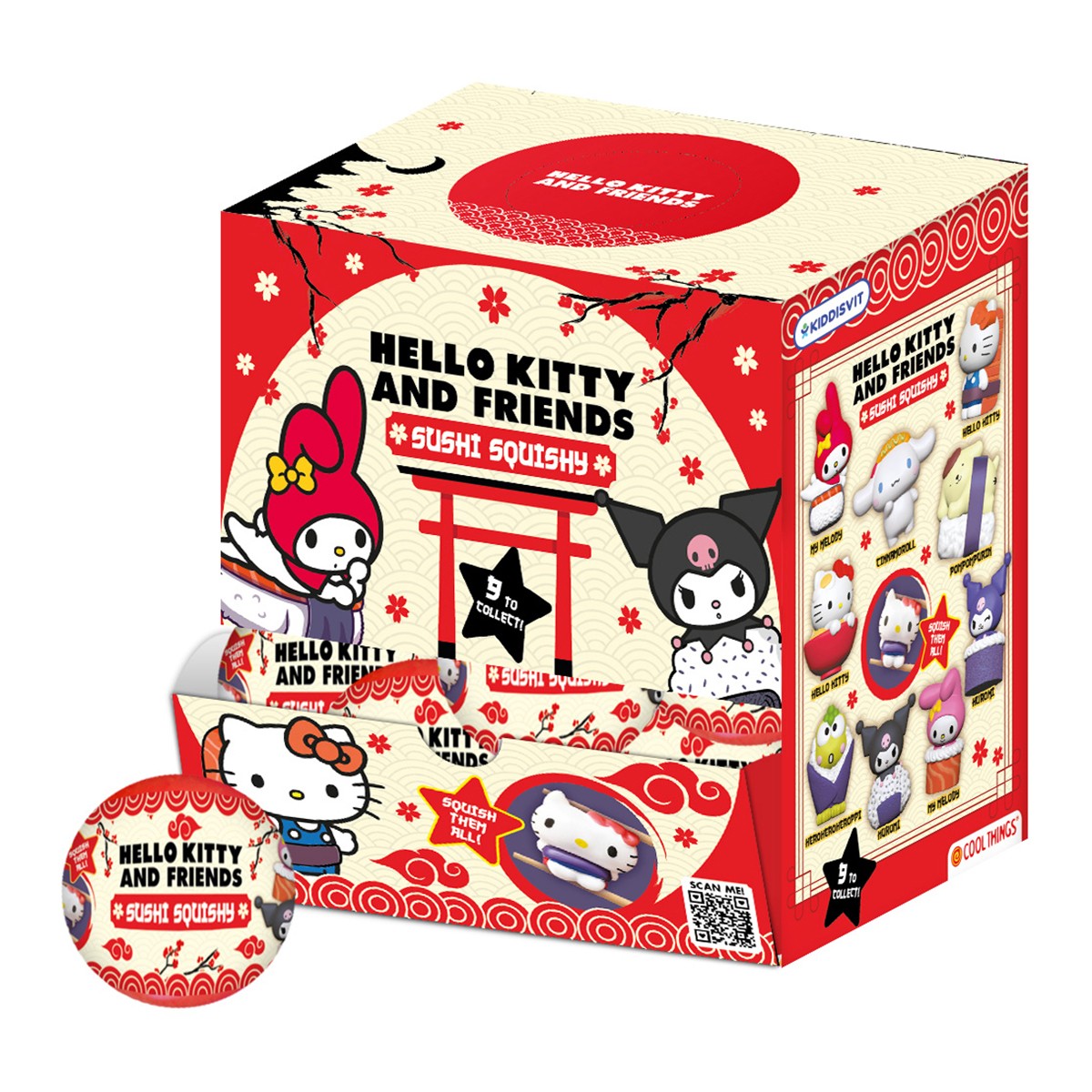 Дисплей іграшок-сюрпризів у кулі COOL THINGS серії "Hello Kitty" - ЯПОНСЬКА ВЕЧІРКА (18 шт.)