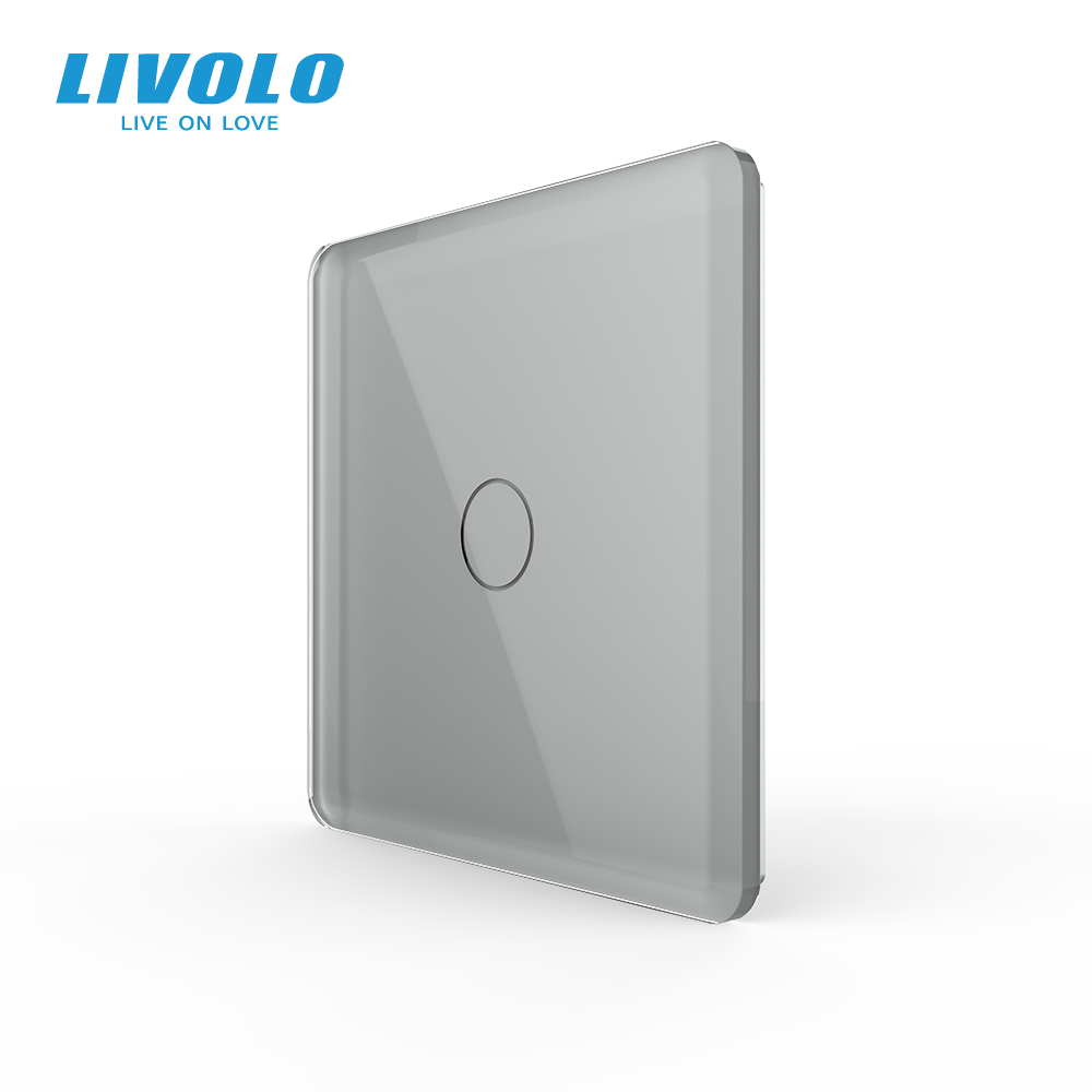 Бездротовий розумний сенсорний вимикач 1 сенсор LIVOLO сірий 2.5D скло
