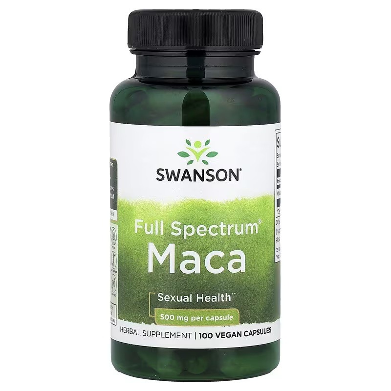 Мака, 500 мг, Full Spectrum Maca, Swanson, 100 веганських капсул