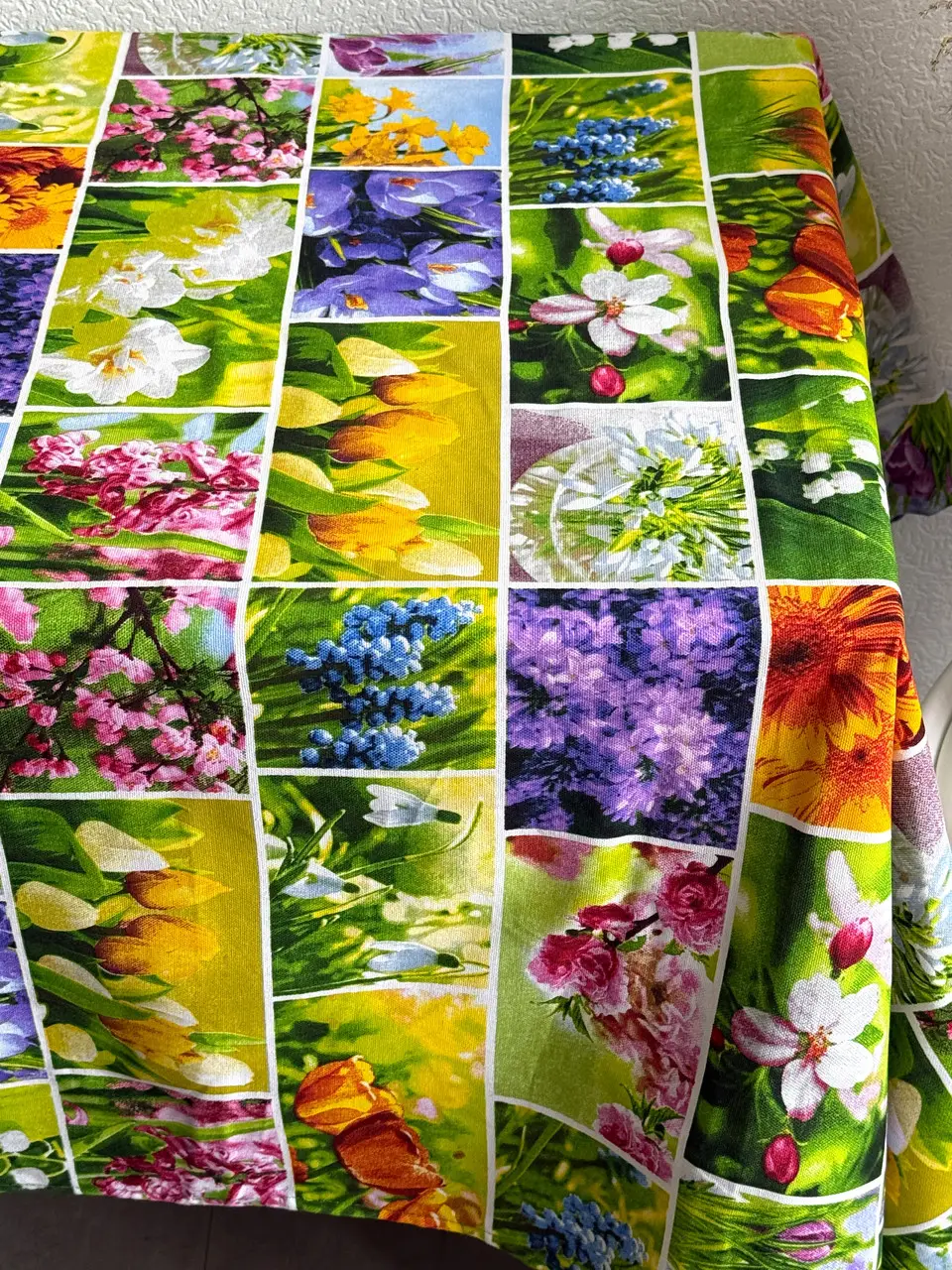 Скатертина Ecotton 150х180 см натуральна Рогожка Весняні квіти (11550\1)