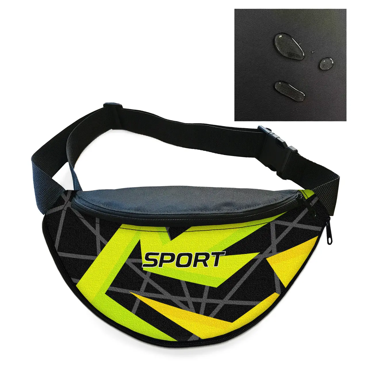 Сумка-бананка Sport чоловіча/жіноча спортивна 32×16 см з розширювачем поясна сумка або сумка через плече (3752)