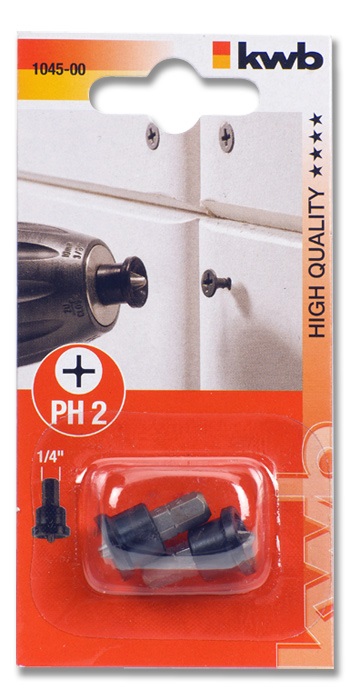 Біта з обмежувачем глибини 25 мм PH2  2шт, kwb 1045-00