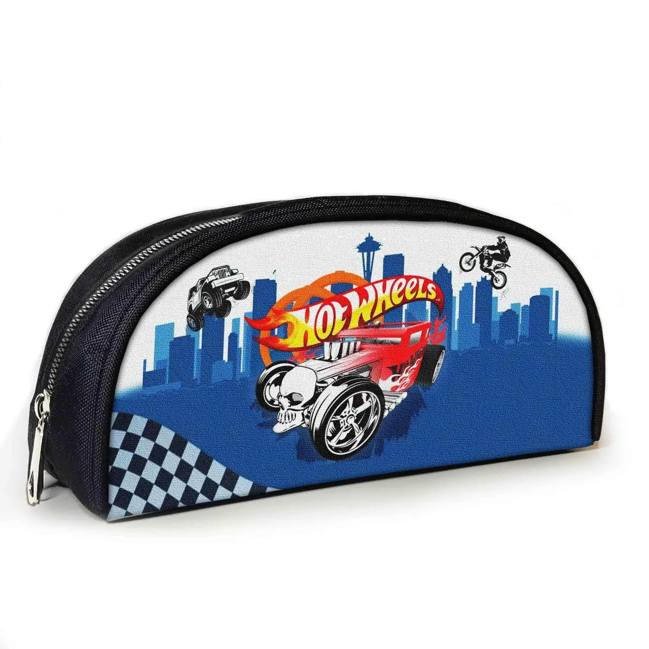 Пенал шкільний з принтом Hot Wheels 23х10х8 см дитячий для хлопчика (3964)