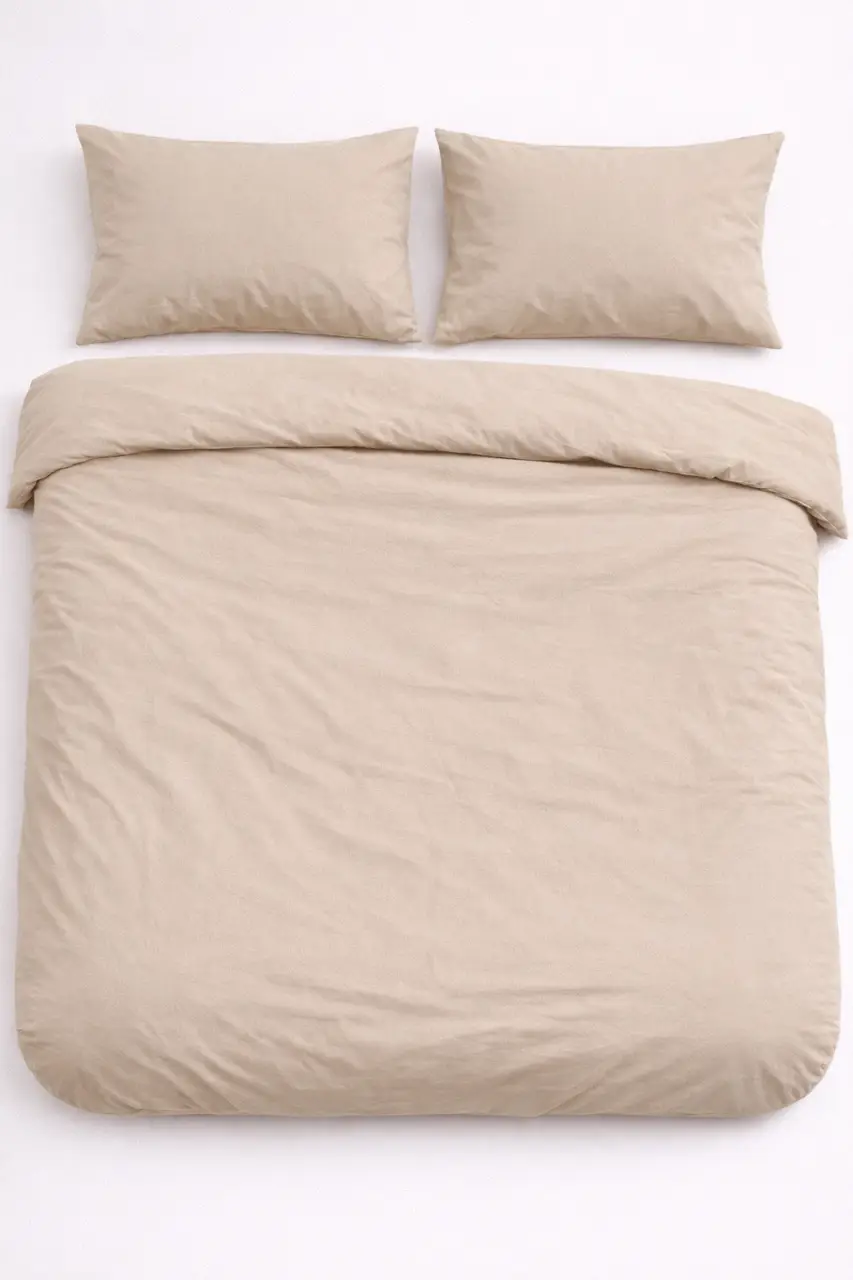 Підковдра на блискавці Ecotton Євро 210х215 см фланель з бавовни Beige світло-бежевий