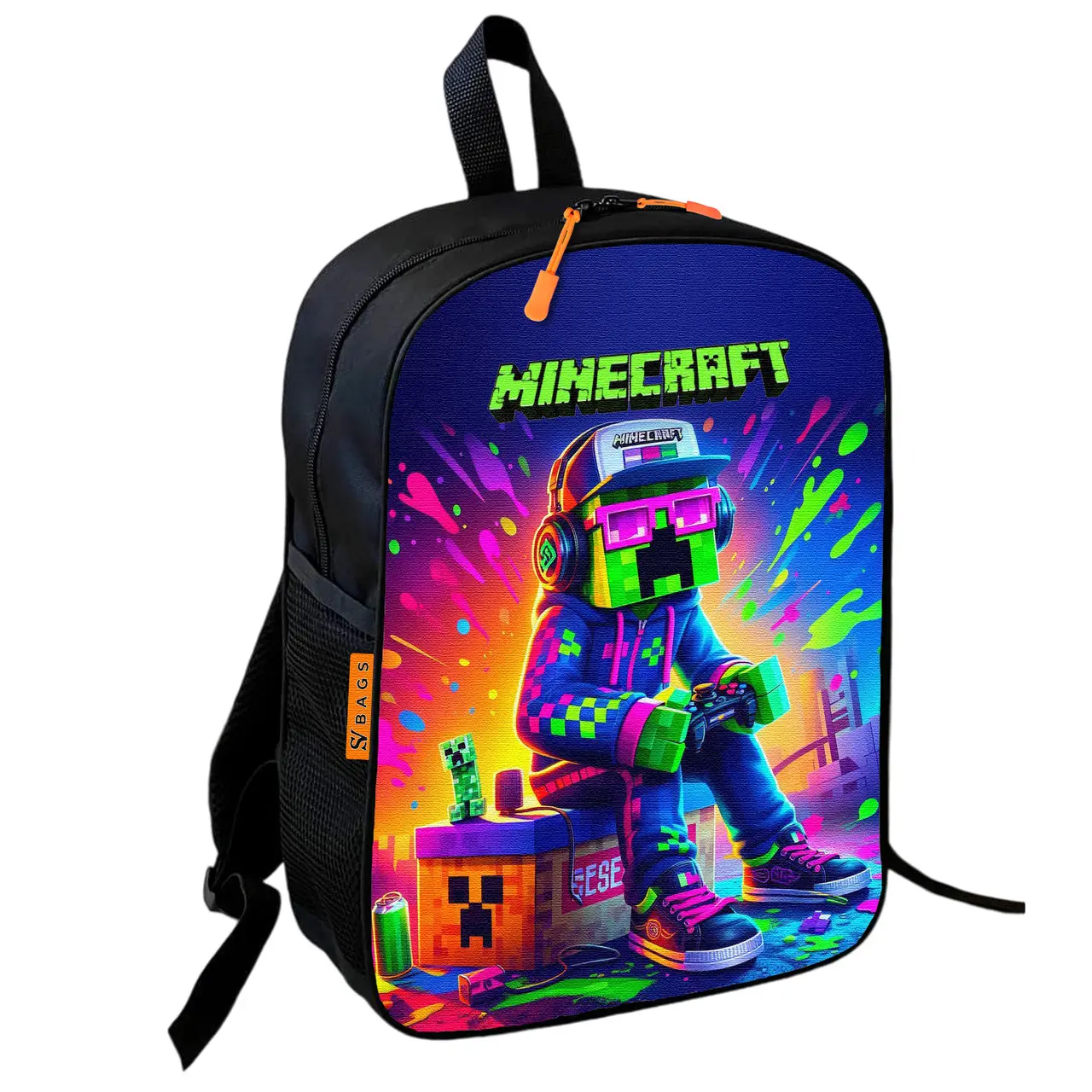 Рюкзак шкільний Minecraft - Кріпер в кепці з джойстиком, 36×27 см для хлопчиків (01747)