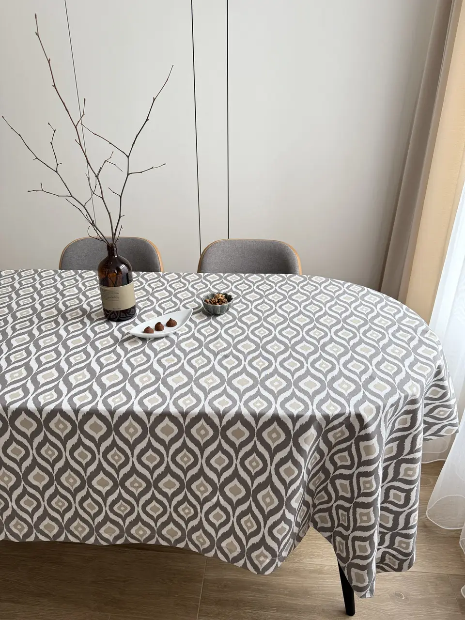 Скатертина столова Ecotton DUCK 150х170 см водовідштовхувальна Абстракт сірий (27951/29)