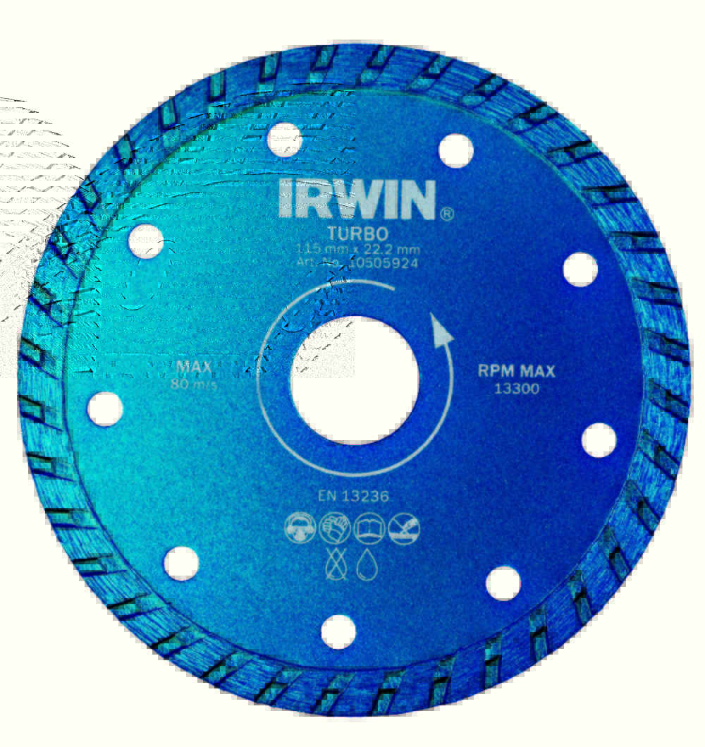 Диск діамантовий Ø115x22,2 мм Turbo по бетону, Irwin 10505924
