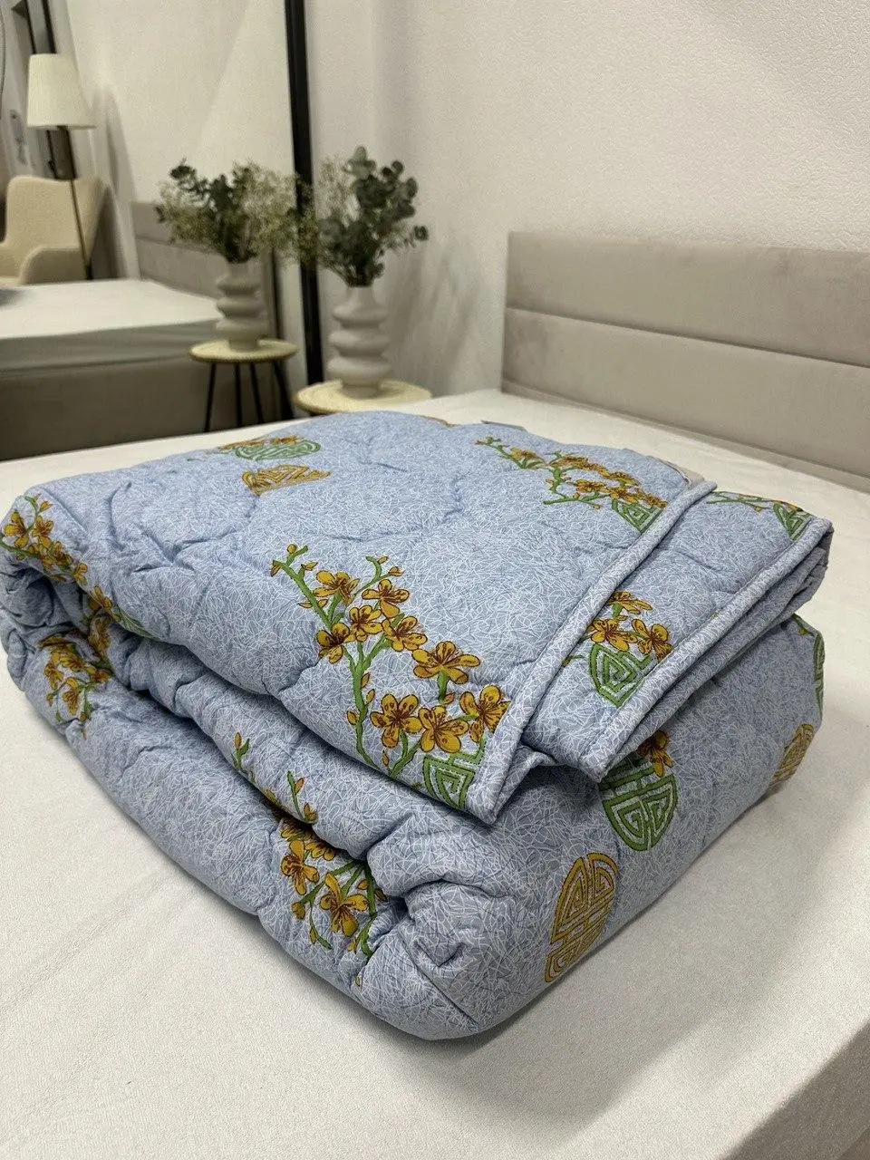 Ковдра Ecotton двоспальна 172х205 см антиалергенна стьобана блакитна 50-0012 Blue