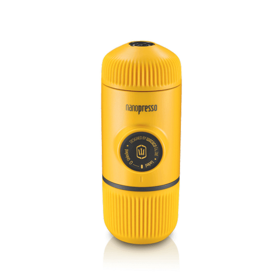 Портативна еспресо-кавоварка Wacaco Nanopresso жовта, механічна, для меленої кави