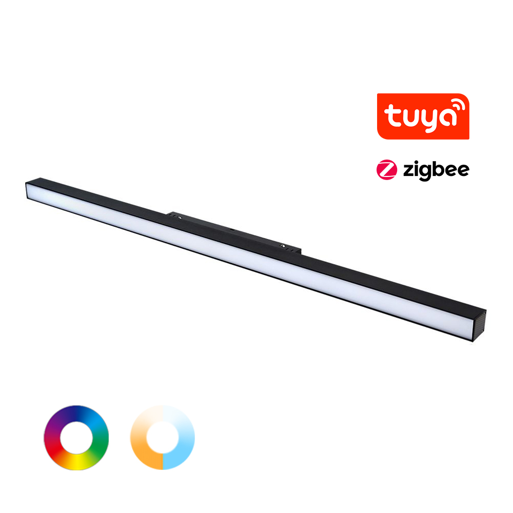 Магнітний трековий світильник лінійний RGB+CCT (2700-6500K) 24W RF2.4G + ZigBee3.0+ radio DMX512