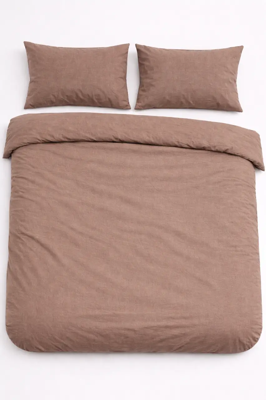 Підковдра на блискавці Ecotton двоспальна 175х215 см фланель з бавовни Beige бежевий