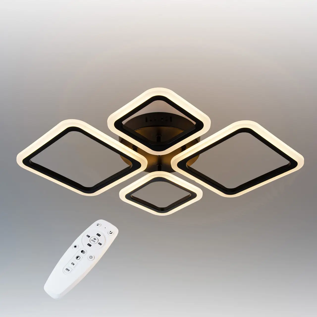 Стельова LED люстра, світлодіодний світильник Sunlight чорний 5331/2+2
