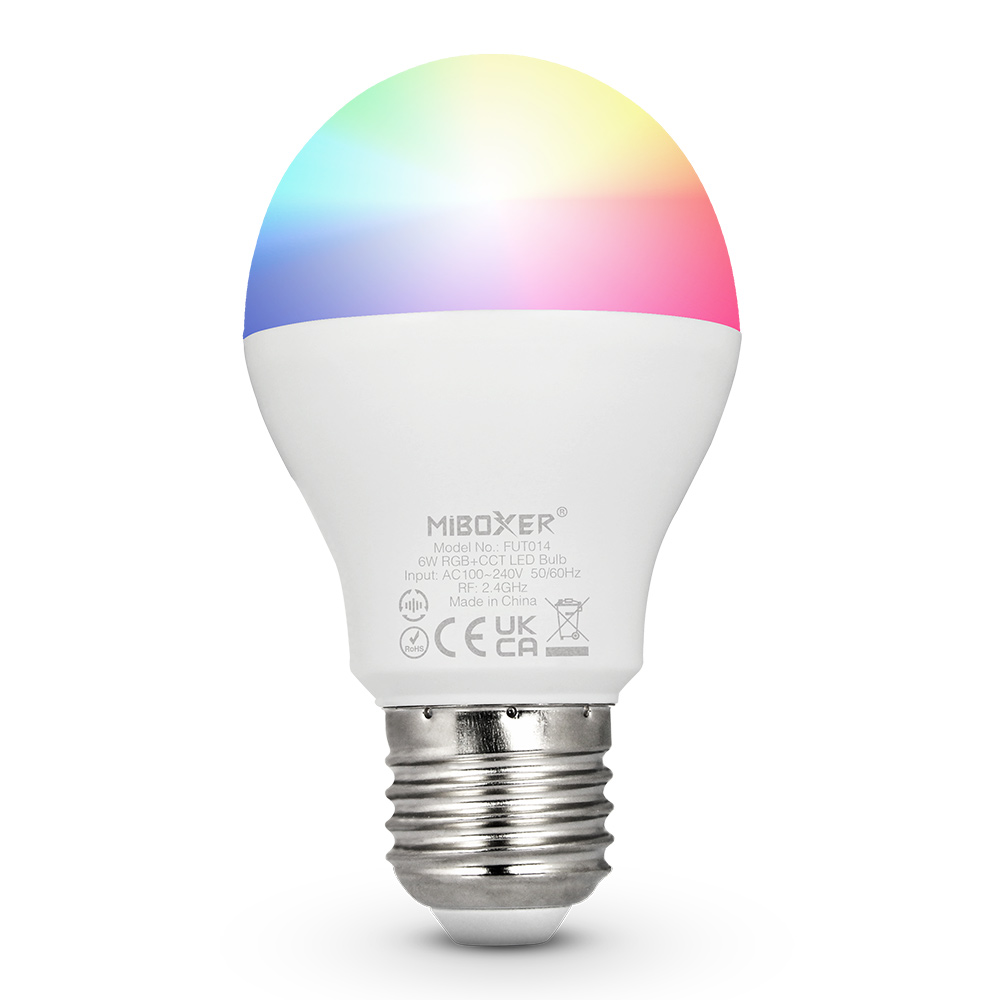 Світлодіодна смарт лампочка MiLight, 6W, RGBW, E27, RF 2,4 МГц