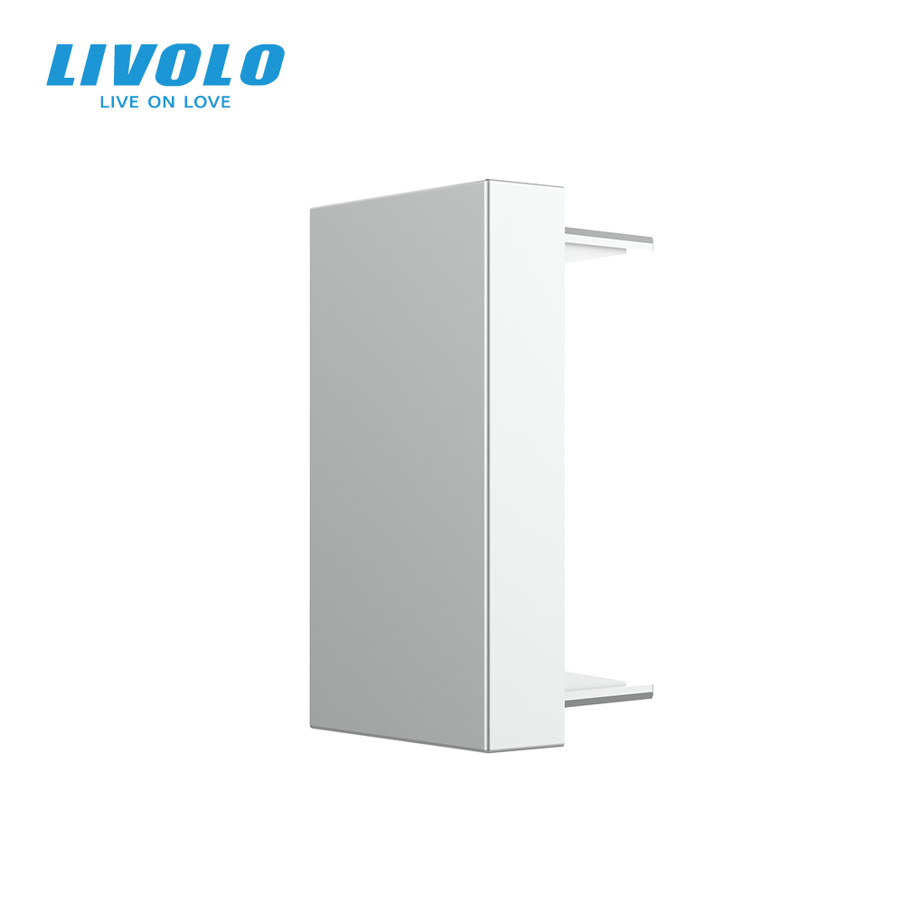 Заглушка для розетки LIVOLO, сіра, модуль 22.5×45 мм, 0.5 поста (VL-FCMB-1IP)
