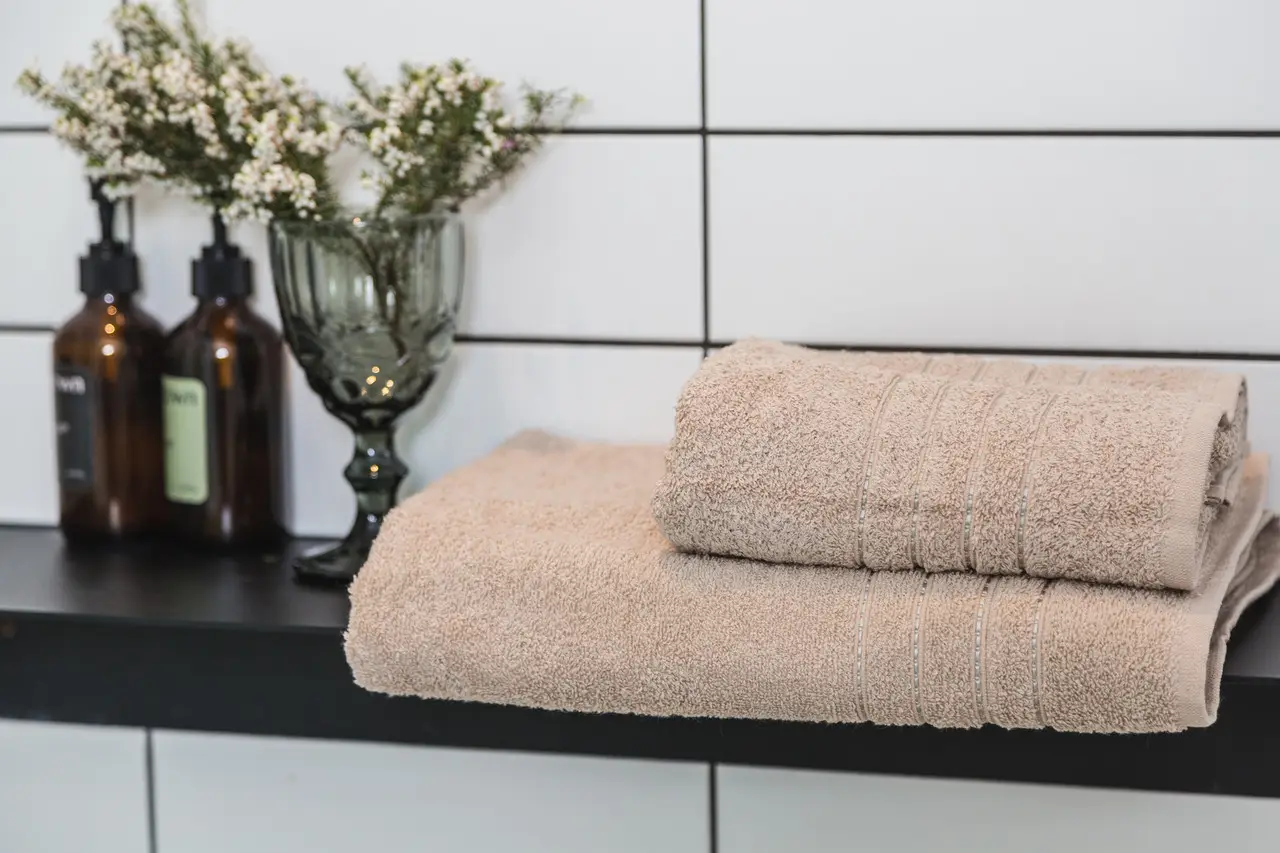 Рушник Ecotton 70х140 см махровий банний високої щільності 420 г/м² бежевий Beige