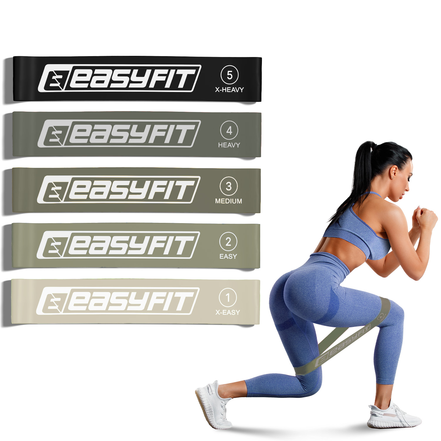 Резинки для фітнесу EasyFit MonoBand набір 5 шт