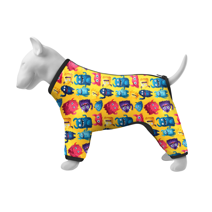 Вітровка для собак WAUDOG Clothes, малюнок "Мохнаті монстри", S30, В 57-59 см, С 44-46 см