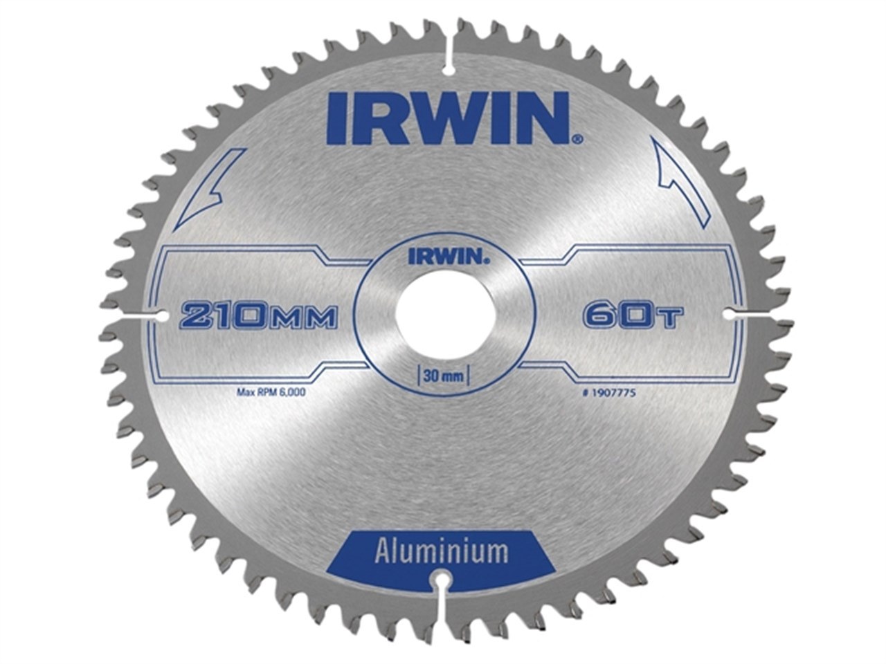 Диск по алюмінію TCG для циркулярних пилок Ø210x30 мм 60T, Irwin
