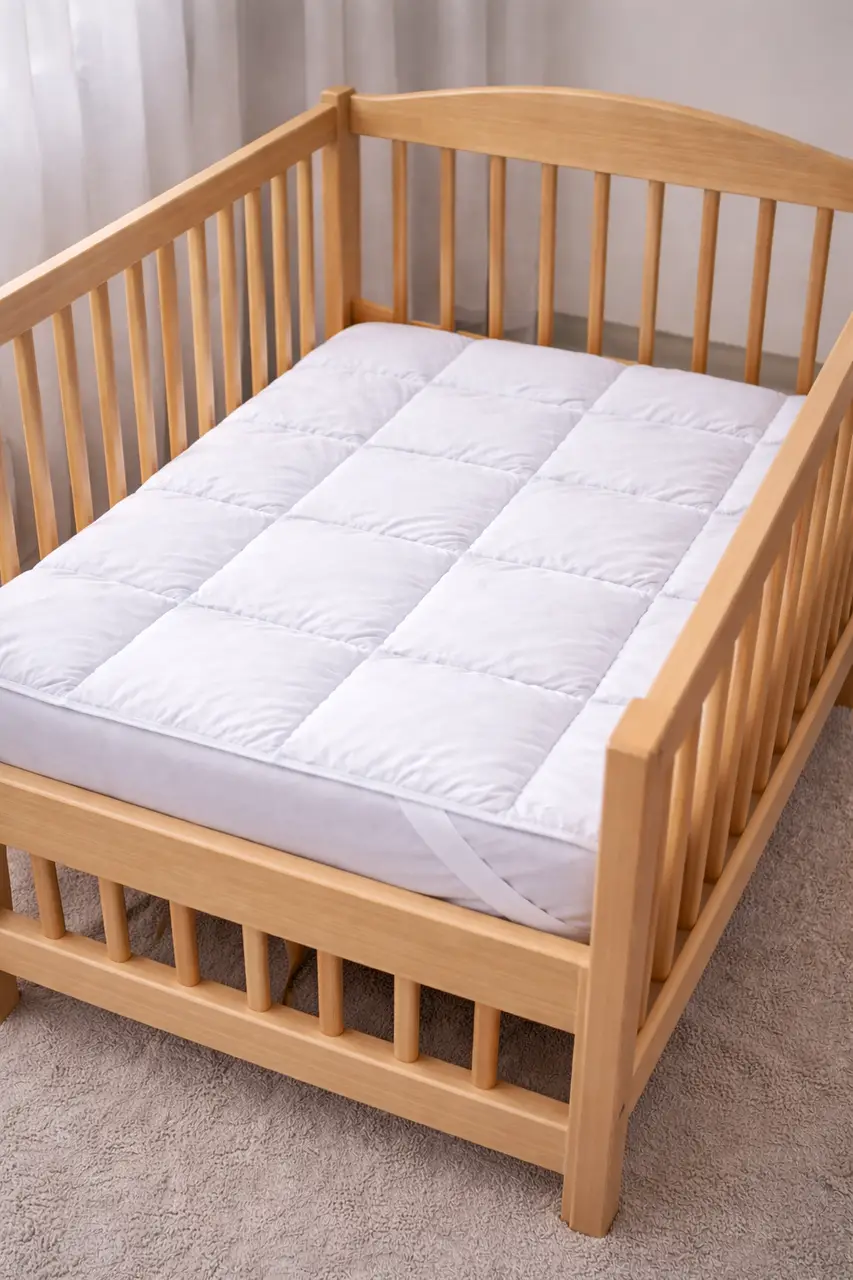 Перина пухова дитяча Ecotton 60х120 см Ecofill з резинкою по кутам зігріваюча