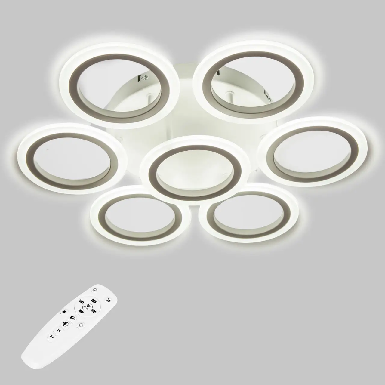 Стельова LED люстра, світлодіодний світильник Sunlight білий 6326/6+1S