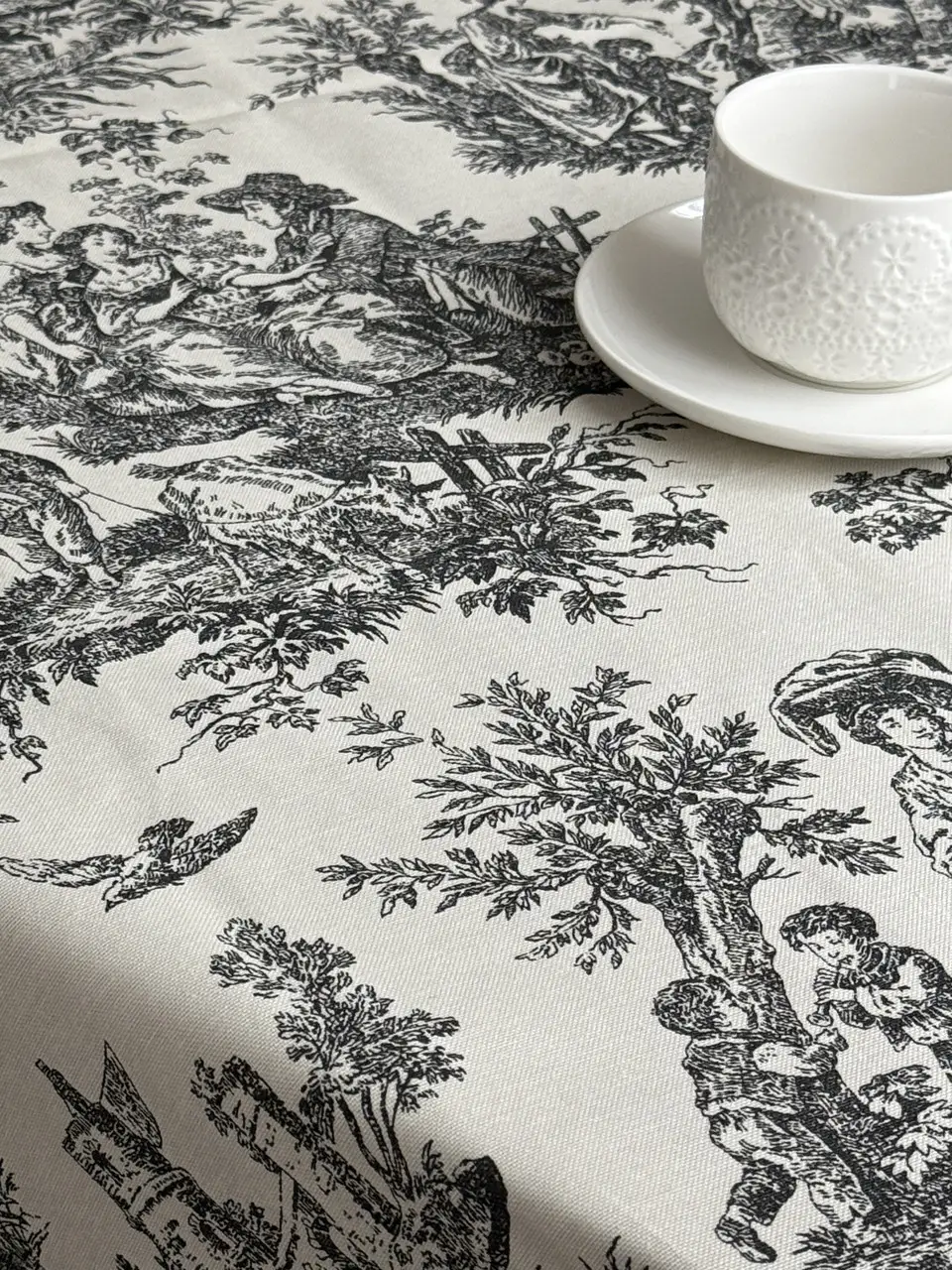 Скатертина столова Ecotton DUCK 150х170 см водовідштовхувальна Italiano сірий (30497 Grey)