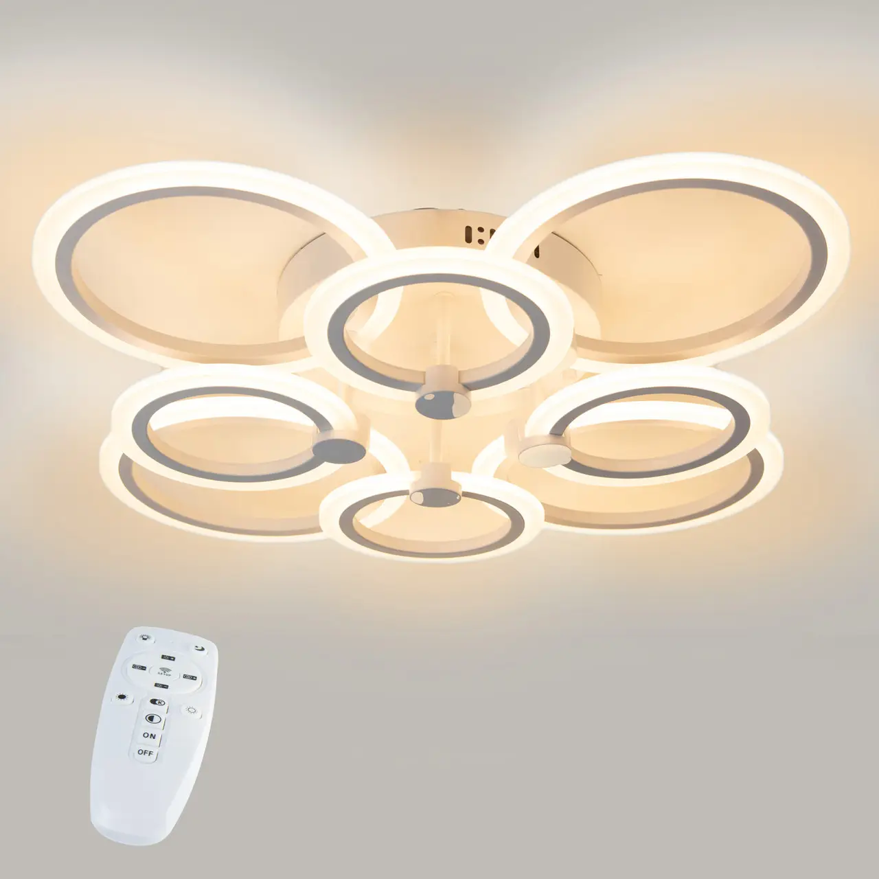 Стельова LED люстра, світлодіодний світильник Sunlight білий 5333/4+4