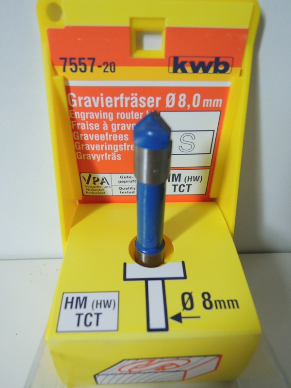 Фреза по дереву для гравіювання HM Ø8 мм, kwb 7557-20