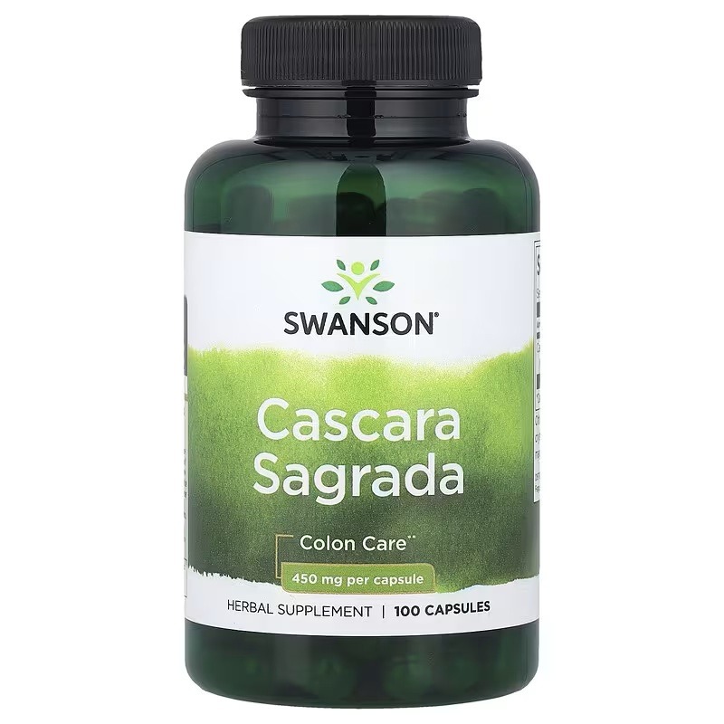 Каскара Саграда, 450 мг, Cascara Sagrada, Swanson, 100 капсул