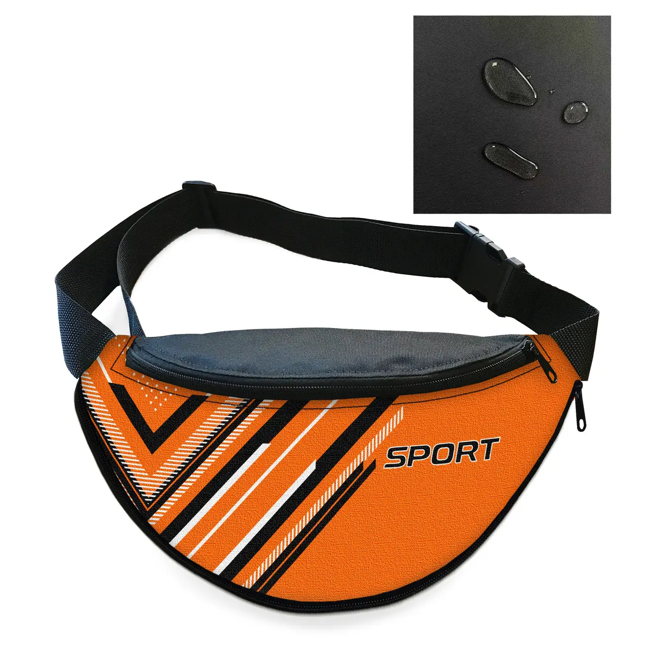 Сумка-бананка Sport чоловіча/жіноча спортивна 32×16 см з розширювачем поясна сумка або сумка через плече (3758)