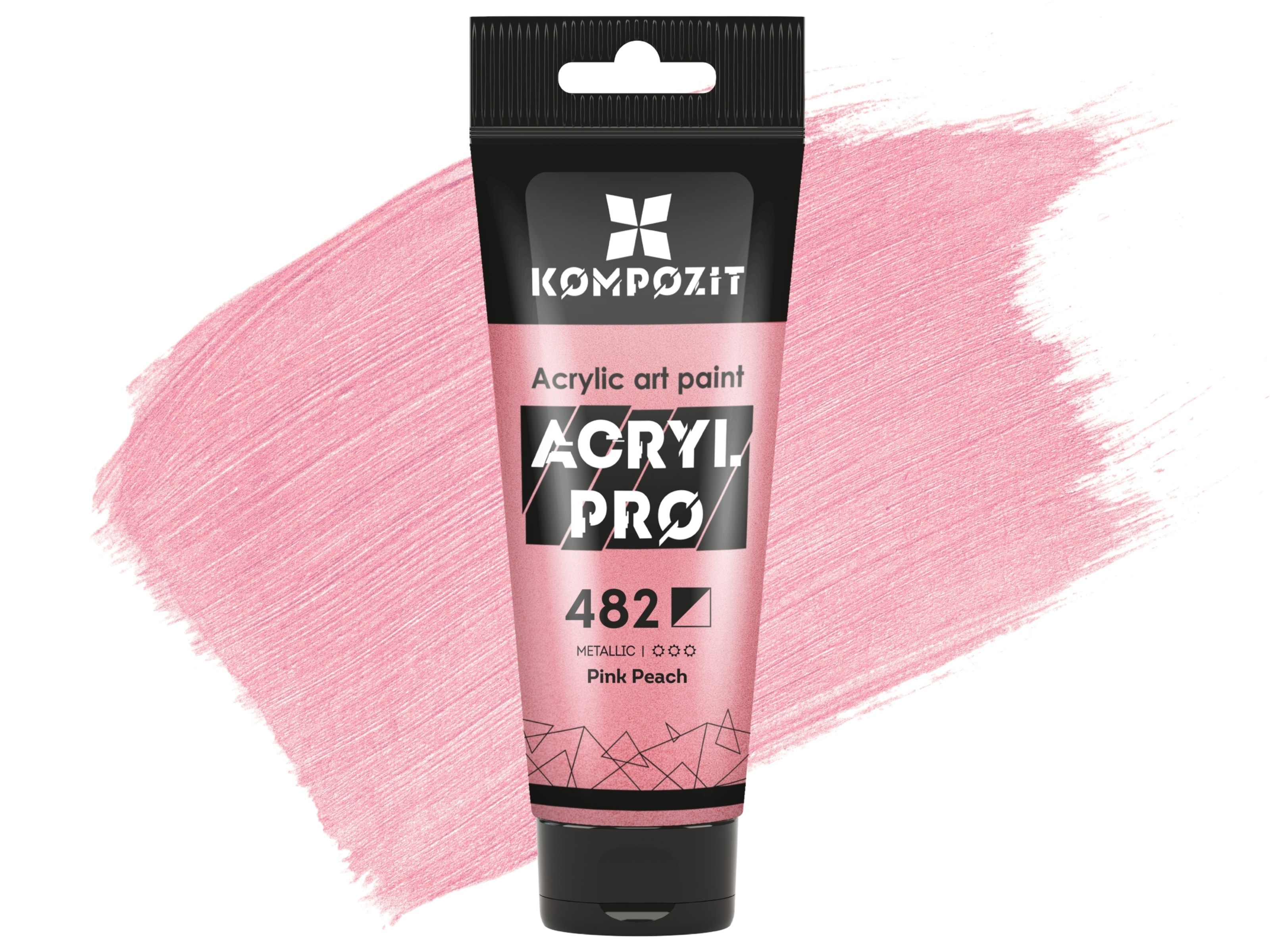 Фарба художня Серія "Металік" Acryl PRO ART Kompozit 75 мл, 482 рожевий персик