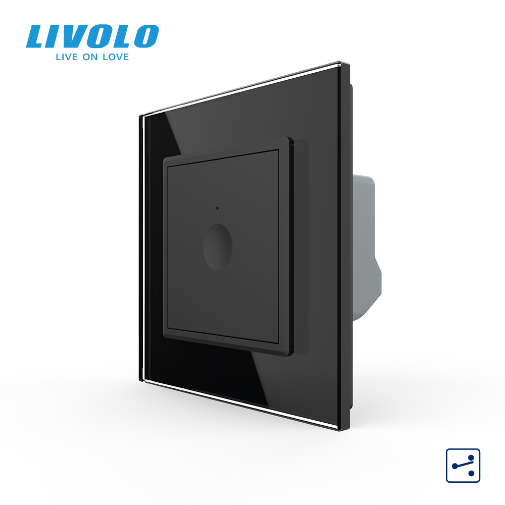 Сенсорний прохідний/перехресний вимикач Sense 1 сенсор Livolo чорний (722000312)